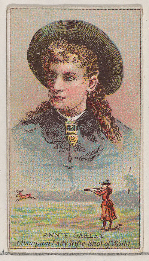 Issued by . Kimball & Co. | Annie Oakley, Champion Lady Rifle Shot of  the World, from the Champions of Games and Sports series (N184, Type 2)  issued by . Kimball &