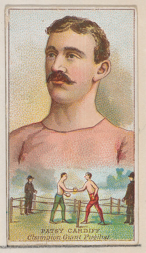 Patsy Cardiff, Champion Giant Pugilist, from the Champions of Games and Sports series (N184, Type 2) issued by W.S. Kimball & Co., Issued by W.S. Kimball &amp; Co., Commercial color lithograph 