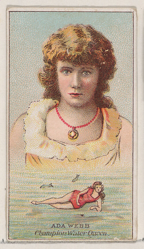 Ada Webb, Champion Water Queen, from the Champions of Games and Sports series (N184, Type 2) issued by W.S. Kimball & Co., Issued by W.S. Kimball &amp; Co., Commercial color lithograph 