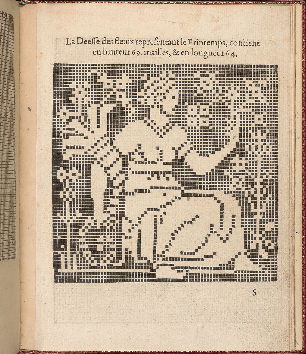 Les Singuliers et Nouveaux Portraicts... page 69 (recto), Federico de Vinciolo (Italian, active Paris, ca. 1587–99), Woodcut 