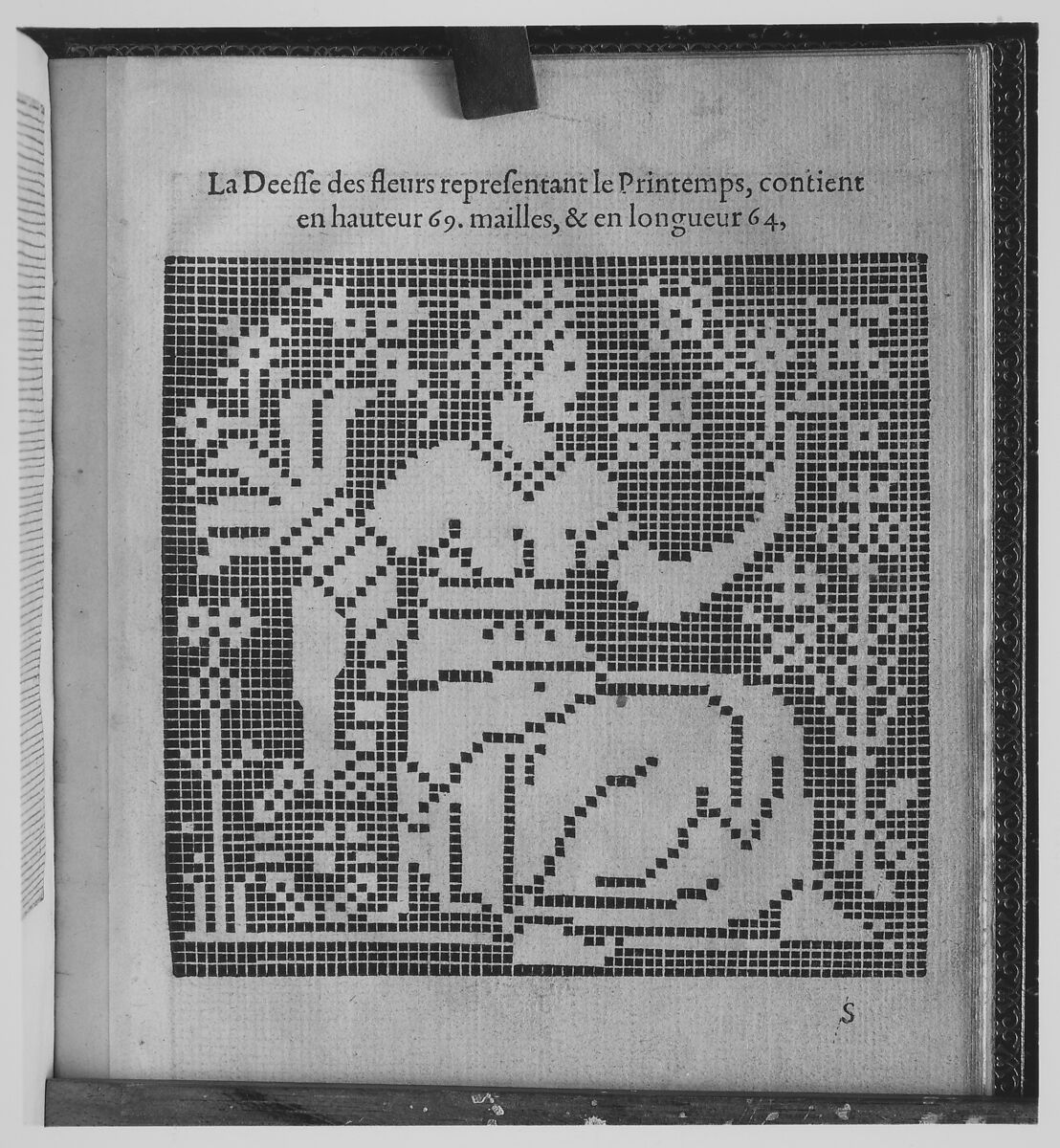 Les Singuliers et Nouveaux Portraicts... page 69 (recto), Federico de Vinciolo (Italian, active Paris, ca. 1587–99), Woodcut