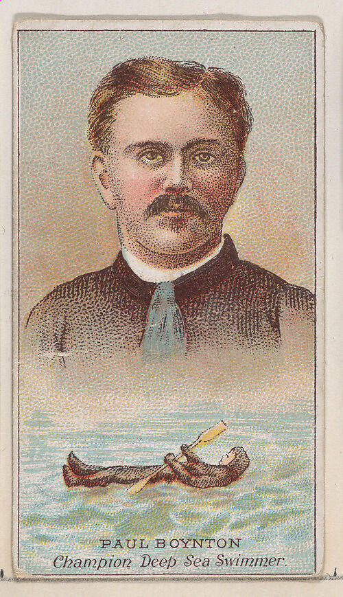 Paul Boynton, Champion Deep Sea Swimmer, from the Champions of Games and Sports series (N184, Type 2) issued by W.S. Kimball & Co., Issued by W.S. Kimball &amp; Co., Commercial color lithograph 