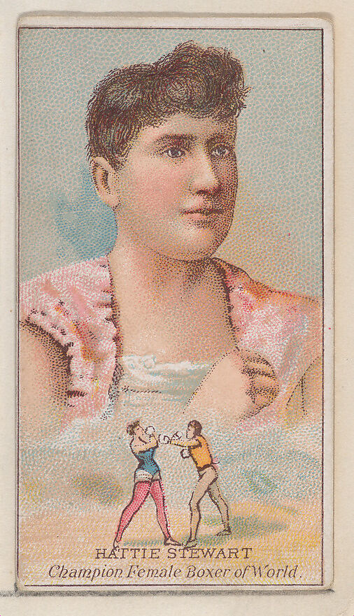 Hattie Stewart, Champion Female Boxer of the World, from the Champions of Games and Sports series (N184, Type 2) issued by W.S. Kimball & Co., Issued by W.S. Kimball &amp; Co., Commercial color lithograph 