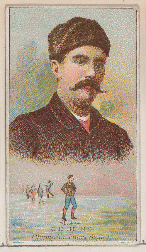 C.H. Heins, Champion Fancy Skater, from the Champions of Games and Sports series (N184, Type 2) issued by W.S. Kimball & Co., Issued by W.S. Kimball &amp; Co., Commercial color lithograph 