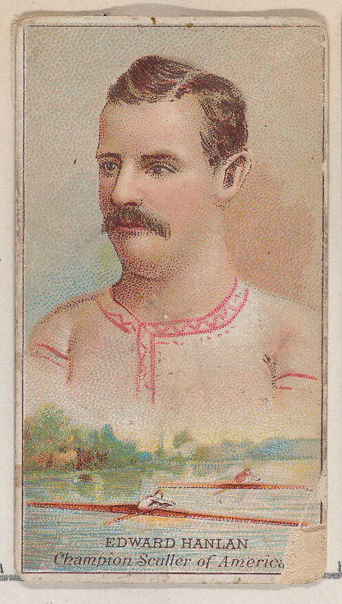 Edward Hanlan, Champion Sculler of America, from the Champions of Games and Sports series (N184, Type 2) issued by W.S. Kimball & Co., Issued by W.S. Kimball &amp; Co., Commercial color lithograph 