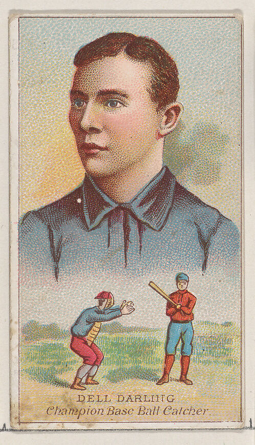 Dell Darling, Champion Baseball Catcher, from the Champions of Games and Sports series (N184, Type 2) issued by W.S. Kimball & Co., Issued by W.S. Kimball &amp; Co., Commercial color lithograph 