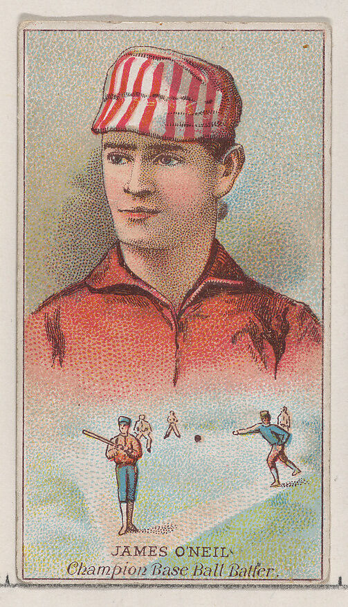 James O'Neil, Champion Baseball Batter, from the Champions of Games and Sports series (N184, Type 2) issued by W.S. Kimball & Co., Issued by W.S. Kimball &amp; Co., Commercial color lithograph 