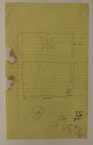 Sketches for "The Sun", Richard Lippold (American, Milwaukee, Wisconsin 1915– 2002 Roslyn, New York), Graphite with pen and ink on notebook paper 