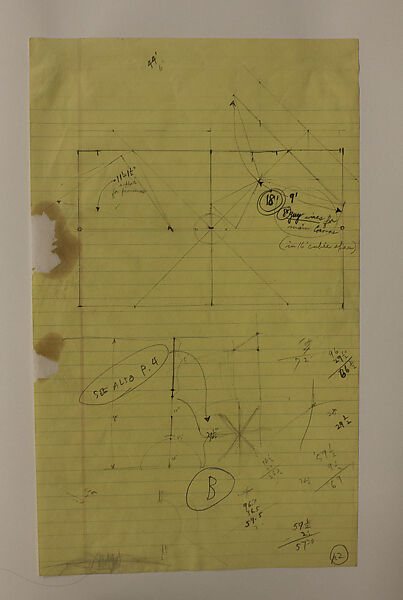 Sketches for "The Sun", Richard Lippold (American, Milwaukee, Wisconsin 1915– 2002 Roslyn, New York), Graphite with pen and ink on notebook paper 