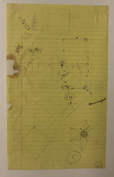 Sketches for "The Sun", Richard Lippold (American, Milwaukee, Wisconsin 1915– 2002 Roslyn, New York), Graphite with pen and ink on notebook paper 