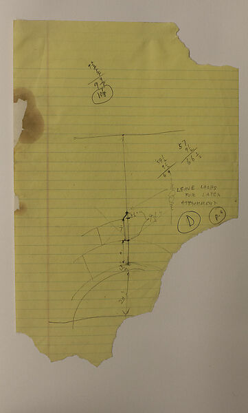 Sketches for "The Sun", Richard Lippold (American, Milwaukee, Wisconsin 1915– 2002 Roslyn, New York), Graphite with pen and ink on notebook paper 