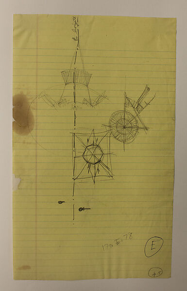 Sketches for "The Sun", Richard Lippold (American, Milwaukee, Wisconsin 1915– 2002 Roslyn, New York), Graphite with pen and ink on notebook paper 