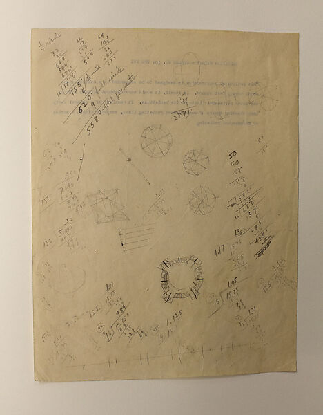 Sketches for "The Sun", Richard Lippold (American, Milwaukee, Wisconsin 1915– 2002 Roslyn, New York), Graphite on paper (recto); typewritten black ink on paper (verso) 