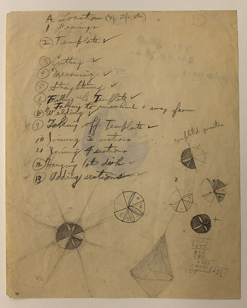 Sketches for "The Sun", Richard Lippold (American, Milwaukee, Wisconsin 1915– 2002 Roslyn, New York), Graphite on paper 