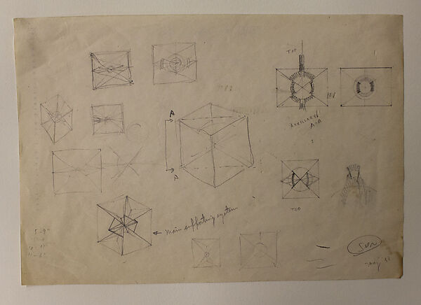 Sketches for "The Sun", Richard Lippold (American, Milwaukee, Wisconsin 1915– 2002 Roslyn, New York), Graphite on paper 