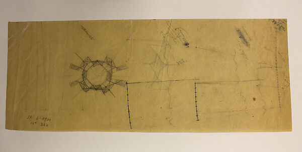 Sketches for "The Sun", Richard Lippold (American, Milwaukee, Wisconsin 1915– 2002 Roslyn, New York), Graphite on tracing paper 