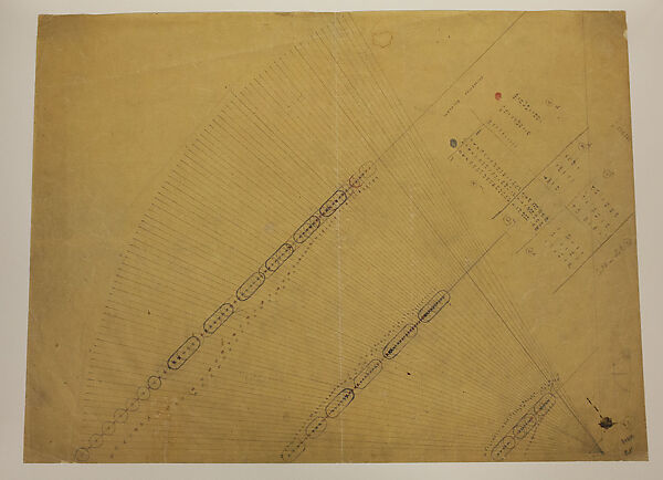 Sketches for "The Sun", Richard Lippold (American, Milwaukee, Wisconsin 1915– 2002 Roslyn, New York), Graphite with red and blue colored pencils on tracing paper 