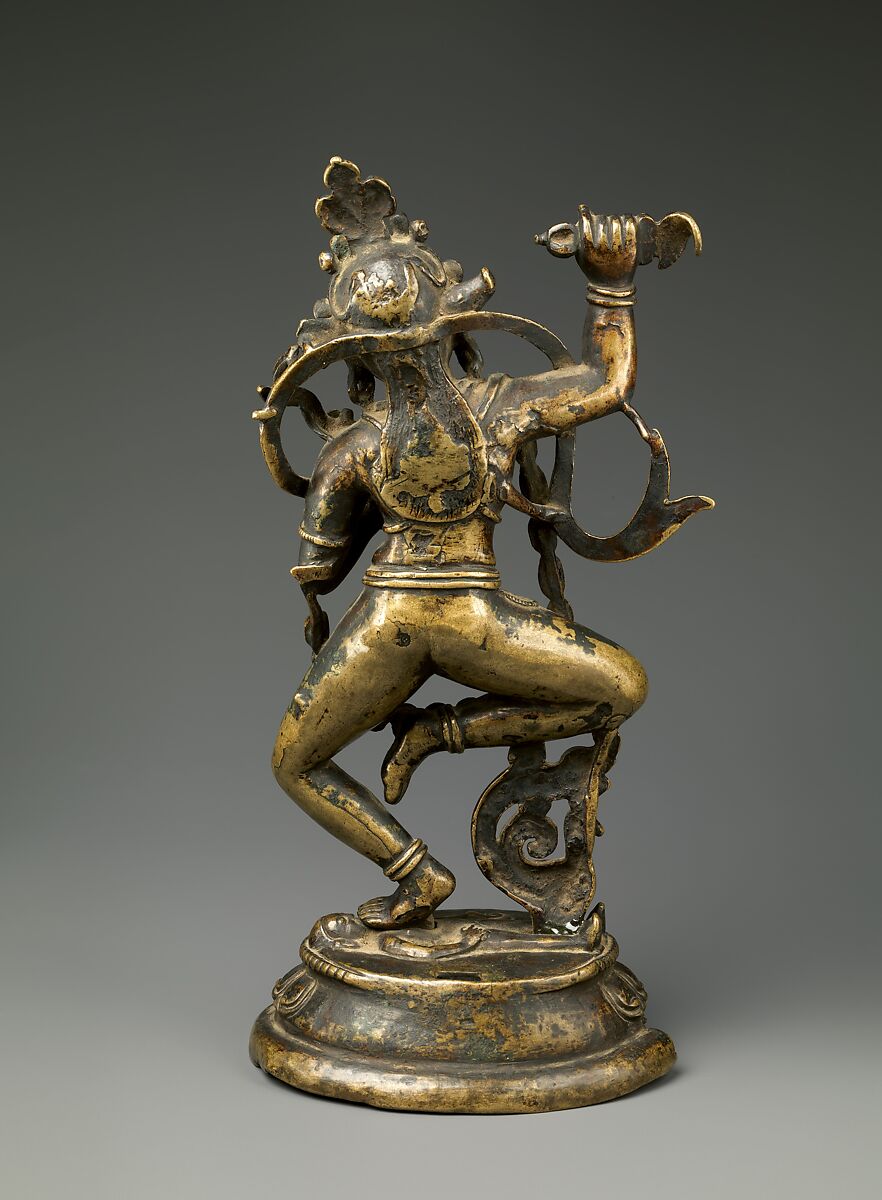 Vajravarahi in Wrathful Posture, Copper alloy with turquoise, silver, and colors, Central Tibet