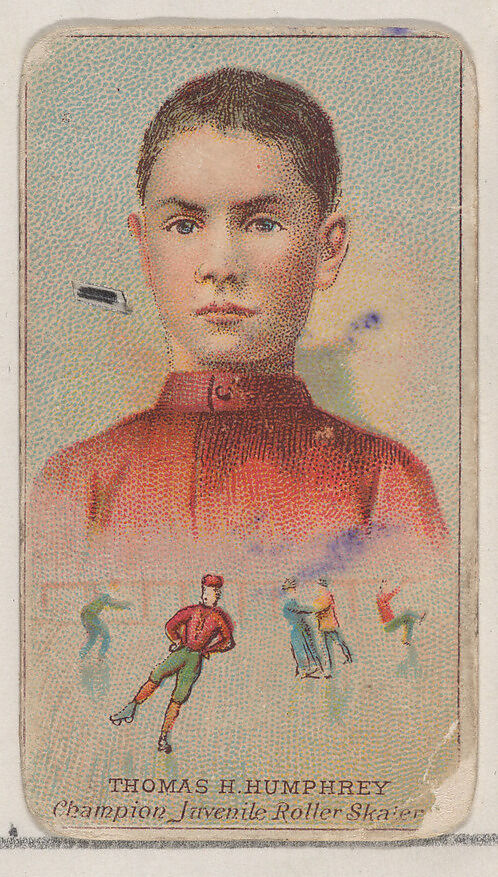 Thomas H. Humphrey, Champion Juvenile Roller Skater, from the Champions of Games and Sports series (N184, Type 2) issued by W.S. Kimball & Co., Issued by W.S. Kimball &amp; Co., Commercial color lithograph 