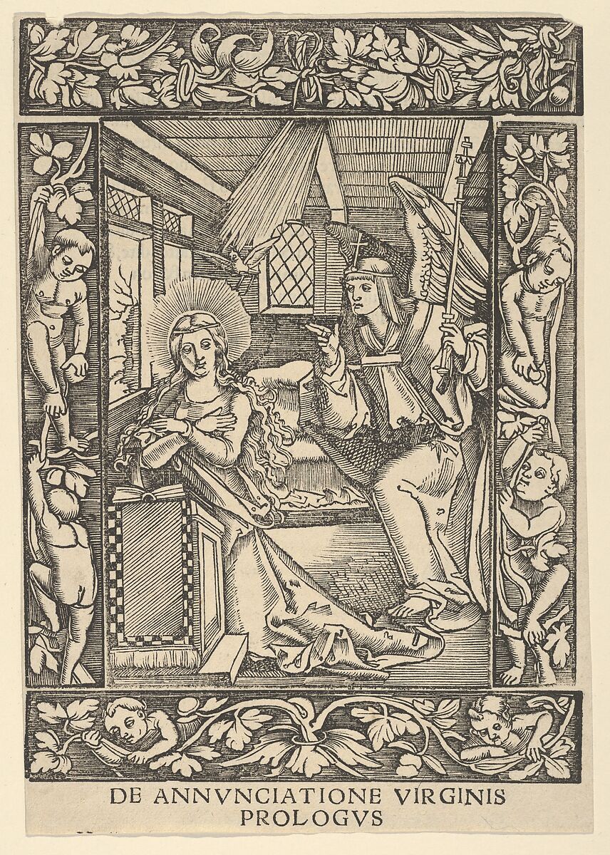 The Annunciation, from Vigerius, Hans Schäufelein (German, Nuremberg ca. 1480–ca. 1540 Nördlingen), Woodcut 