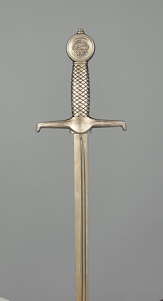 Academician Sword and Scabbard of Fernand Sabatté (1874–1940), Auguste Albert Herbemont (French, 1874–1953), Steel, nickel, silver, gold, wood, leather, French