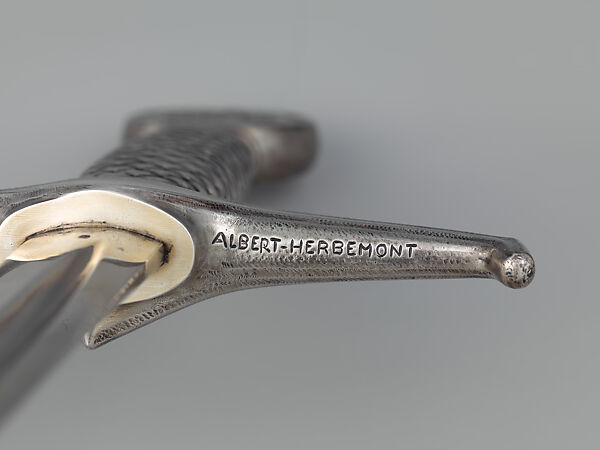 Academician Sword and Scabbard of Fernand Sabatté (1874–1940), Auguste Albert Herbemont (French, 1874–1953), Steel, nickel, silver, gold, wood, leather, French