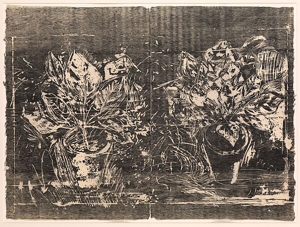 Jerusalem Plant #3, Jim Dine (American, born Cincinnati, Ohio, 1935), Woodcut diptych printed on two sheets from one block of exterior housing plywood 