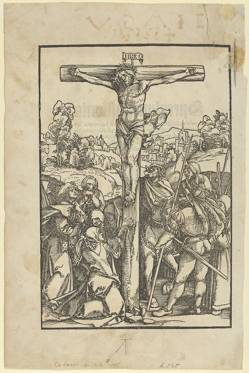 The Crucifixion, from Speculum passionis domini nostri Ihesu Christi, Hans Schäufelein (German, Nuremberg ca. 1480–ca. 1540 Nördlingen), Woodcut 