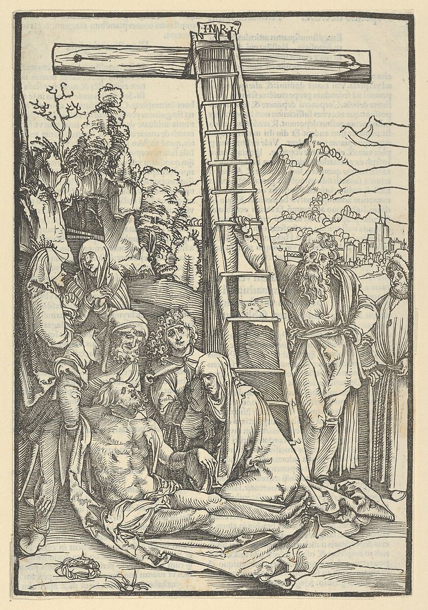 The Lamentation Beneath the Cross, from Speculum passionis domini nostri Ihesu Christi, Hans Schäufelein (German, Nuremberg ca. 1480–ca. 1540 Nördlingen), Woodcut 