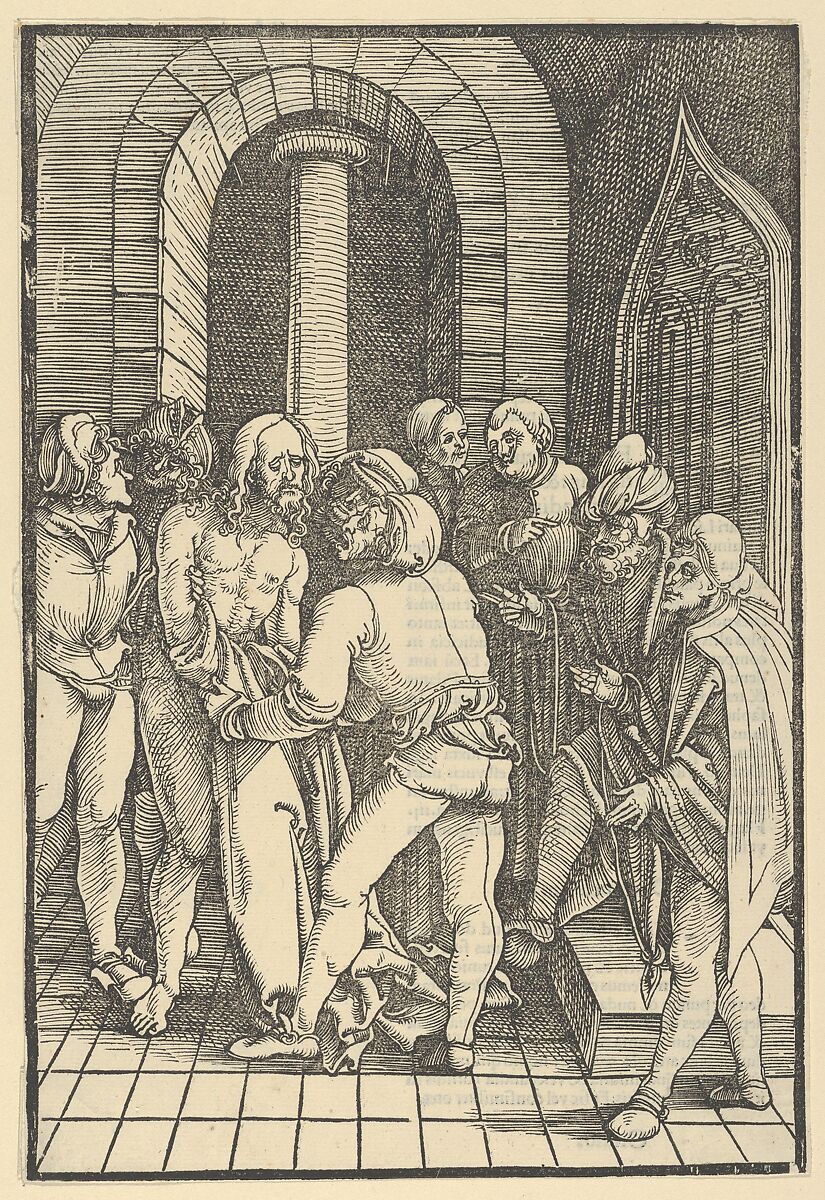 Christ Stripped, from Speculum passionis domini nostri Ihesu Christi, Hans Schäufelein (German, Nuremberg ca. 1480–ca. 1540 Nördlingen), Woodcut 