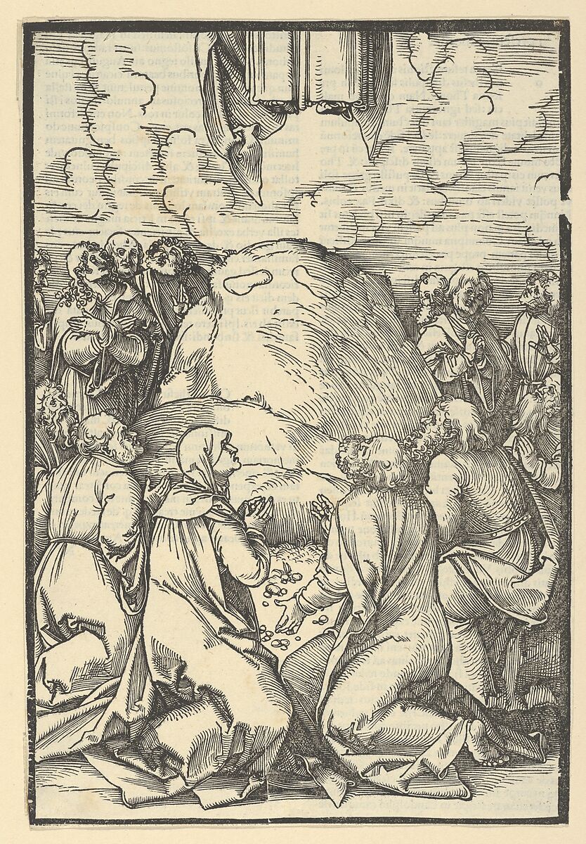 The Ascension of Christ, from Speculum passionis domini nostri Ihesu Christi, Hans Schäufelein (German, Nuremberg ca. 1480–ca. 1540 Nördlingen), Woodcut 