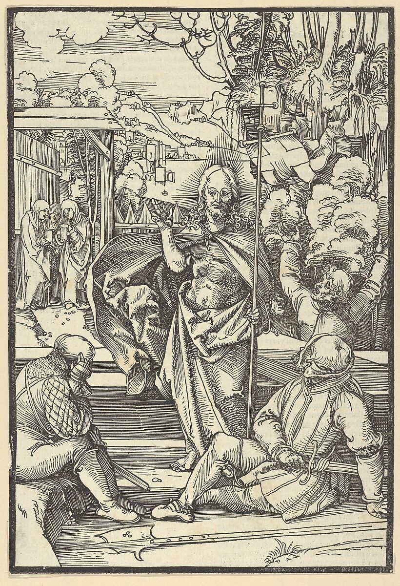 The Resurrection, from Speculum passionis domini nostri Ihesu Christi, Hans Schäufelein (German, Nuremberg ca. 1480–ca. 1540 Nördlingen), Woodcut 