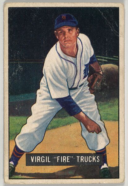 Virgil, "Fire" Trucks, Pitcher, Detroit Tigers, from Picture Cards, series 5 (R406-5) issued by Bowman Gum, Issued by Bowman Gum Company, Commercial color lithograph 