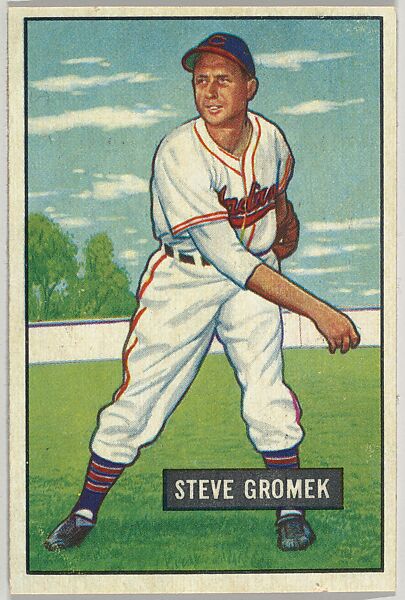Steve Gromek, Pitcher, Cleveland Indians, from Picture Cards, series 5 (R406-5) issued by Bowman Gum, Issued by Bowman Gum Company, Commercial color lithograph 