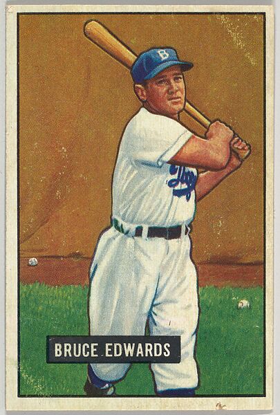 Bruce Edwards, Catcher, Brooklyn Dodgers, from Picture Cards, series 5 (R406-5) issued by Bowman Gum, Issued by Bowman Gum Company, Commercial color lithograph 