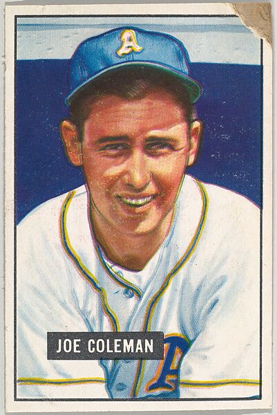 Joe Coleman, Pitcher, Philadelphia Athletics, from Picture Cards, series 5 (R406-5) issued by Bowman Gum, Issued by Bowman Gum Company, Commercial color lithograph 