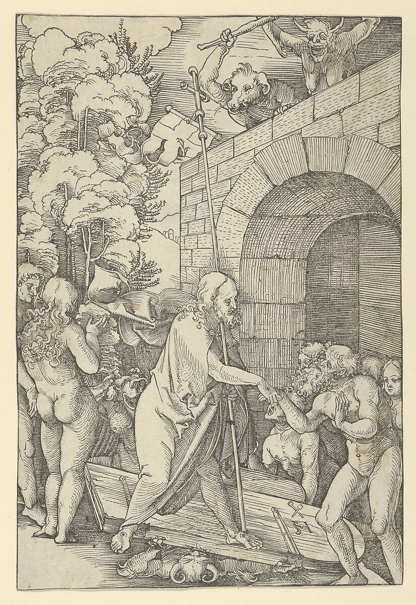 Christ in Limbo, from Speculum passionis domini nostri Ihesu Christi, Hans Schäufelein (German, Nuremberg ca. 1480–ca. 1540 Nördlingen), Woodcut 