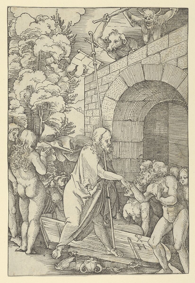 Christ in Limbo, from "Speculum passionis domini nostri Ihesu Christi", Hans Schäufelein (German, Nuremberg ca. 1480–ca. 1540 Nördlingen), Woodcut 