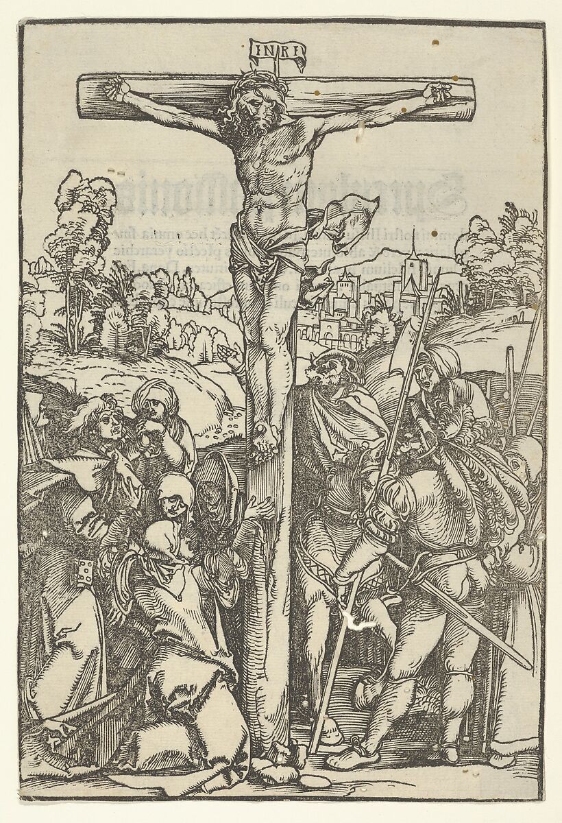 The Crucifixion, from "Speculum passionis domini nostri Ihesu Christi", Hans Schäufelein (German, Nuremberg ca. 1480–ca. 1540 Nördlingen), Woodcut 