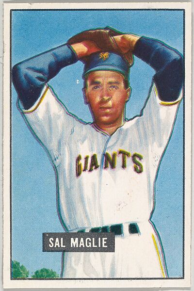 Sal Maglie, Pitcher, New York Giants, from Picture Cards, series 5 (R406-5) issued by Bowman Gum, Issued by Bowman Gum Company, Commercial color lithograph 