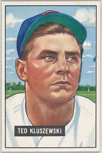 Issued by Bowman Gum Company, Ted Kluszewski, 1st Base, Cincinnati Reds,  from Picture Cards, series 5 (R406-5) issued by Bowman Gum