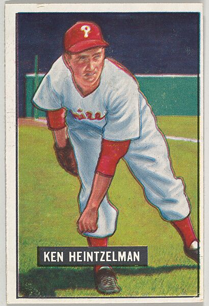 Ken Heintzelman, Pitcher, Philadelphia Phillies, from Picture Cards, series 5 (R406-5) issued by Bowman Gum, Issued by Bowman Gum Company, Commercial color lithograph 