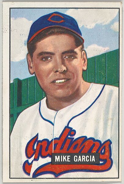 Mike Garcia, Pitcher, Cleveland Indians, from Picture Cards, series 5 (R406-5) issued by Bowman Gum, Issued by Bowman Gum Company, Commercial color lithograph 