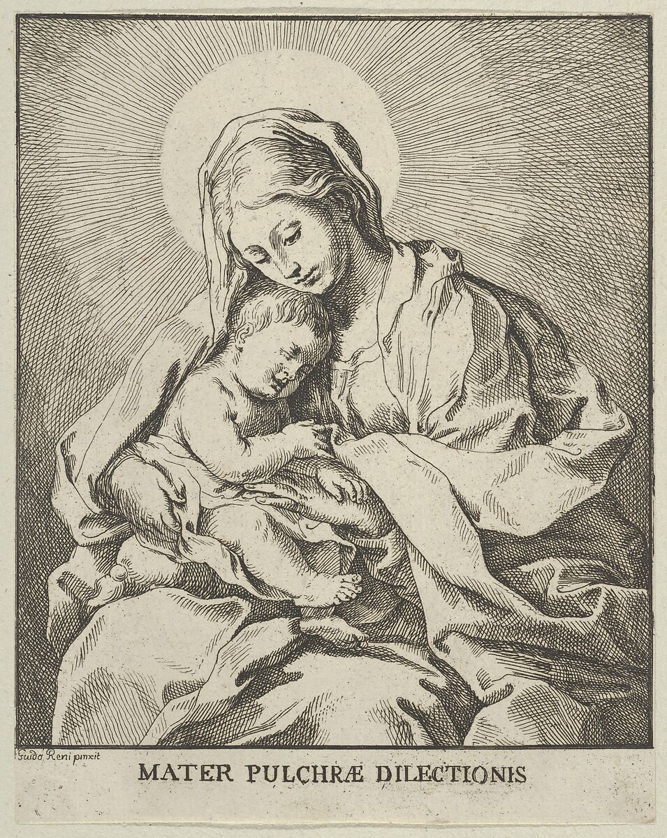 The Virgin holding the infant Christ, after Reni, Johann Christoph Winkler (German, Augsburg 1701–ca. 1770 Vienna), Etching 