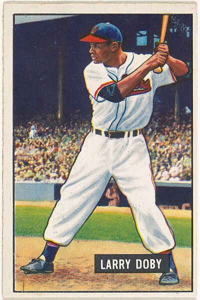 Larry Doby, Outfield, Cleveland Indians, from Picture Cards, series 5 (R406-5) issued by Bowman Gum, Issued by Bowman Gum Company, Commercial color lithograph 