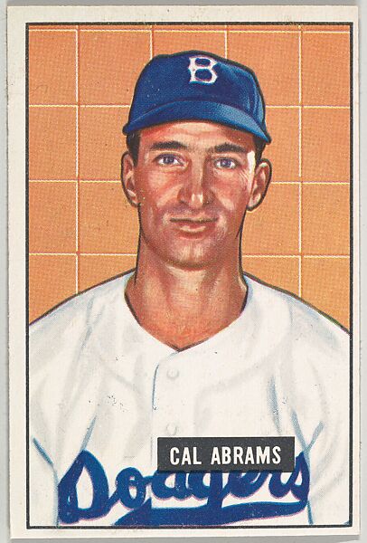 Cal Abrams, Outfield, Brooklyn Dodgers, from Picture Cards, series 5 (R406-5) issued by Bowman Gum, Issued by Bowman Gum Company, Commercial color lithograph 