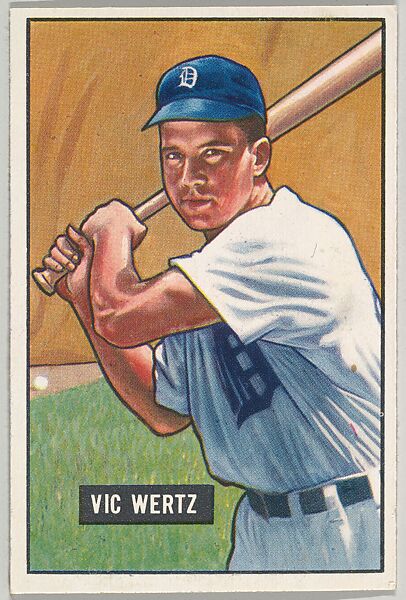 Vic Wertz, Outfield, Detroit Tigers, from Picture Cards, series 5 (R406-5) issued by Bowman Gum, Issued by Bowman Gum Company, Commercial color lithograph 