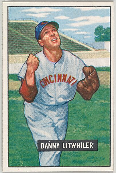 Issued by Bowman Gum Company | Danny Litwhiler, Outfield, Cincinnati