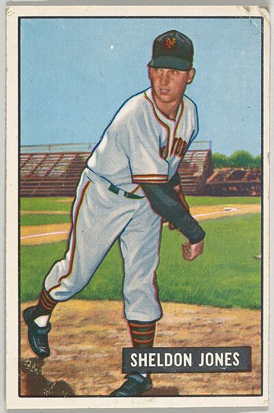 Sheldon Jones, Pitcher, New York Giants, from Picture Cards, series 5 (R406-5) issued by Bowman Gum, Issued by Bowman Gum Company, Commercial color lithograph 