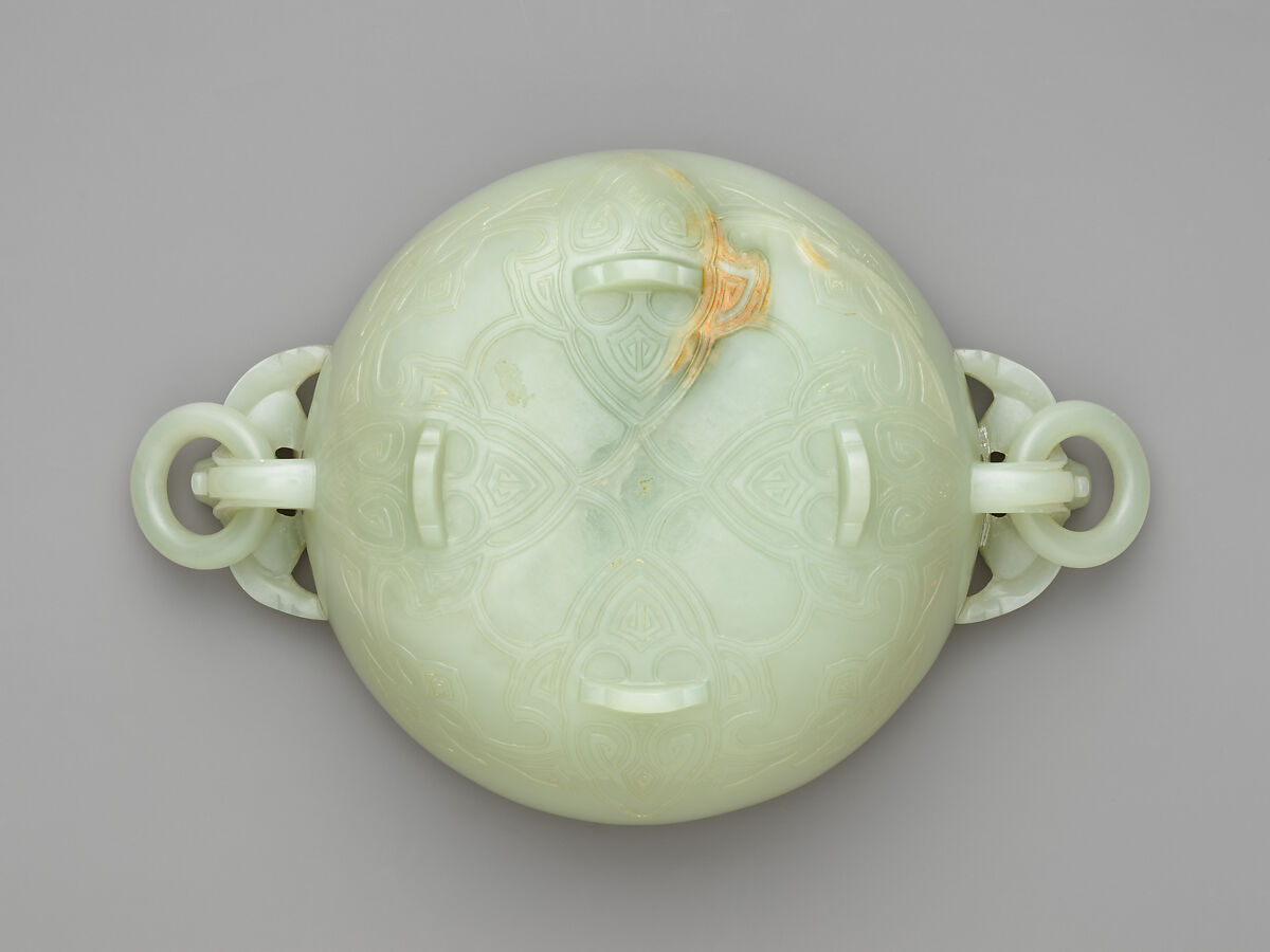 Bowl with sacred lily, Jade (nephrite), China